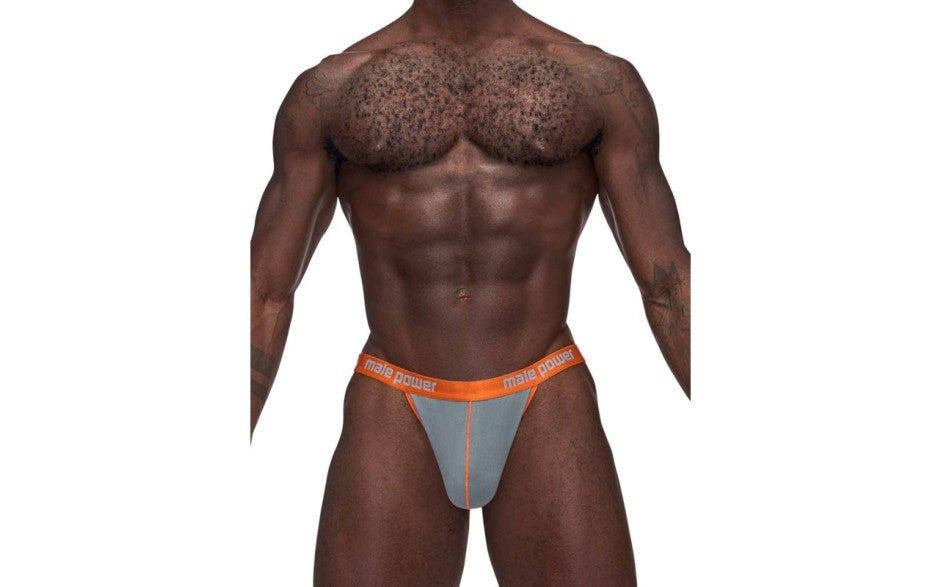 Male Power Casanova Uplift Stretchy Micro Mens Thong Grey - - Mens Briefs And Boxers