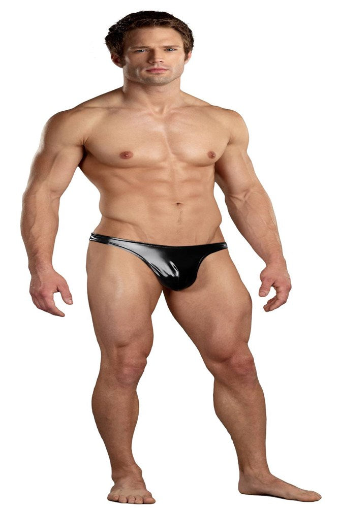 Male Power Classic Stretchy Mens Thong Black - - Mens Briefs And Boxers