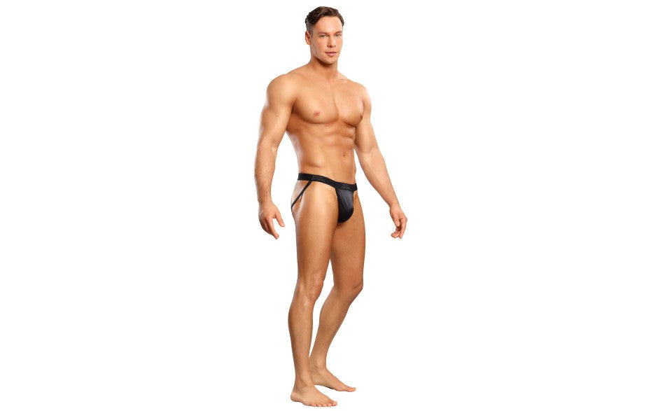 Male Power Satin Sexy Mens Jock Lycra Black - - Jocks and G-Strings