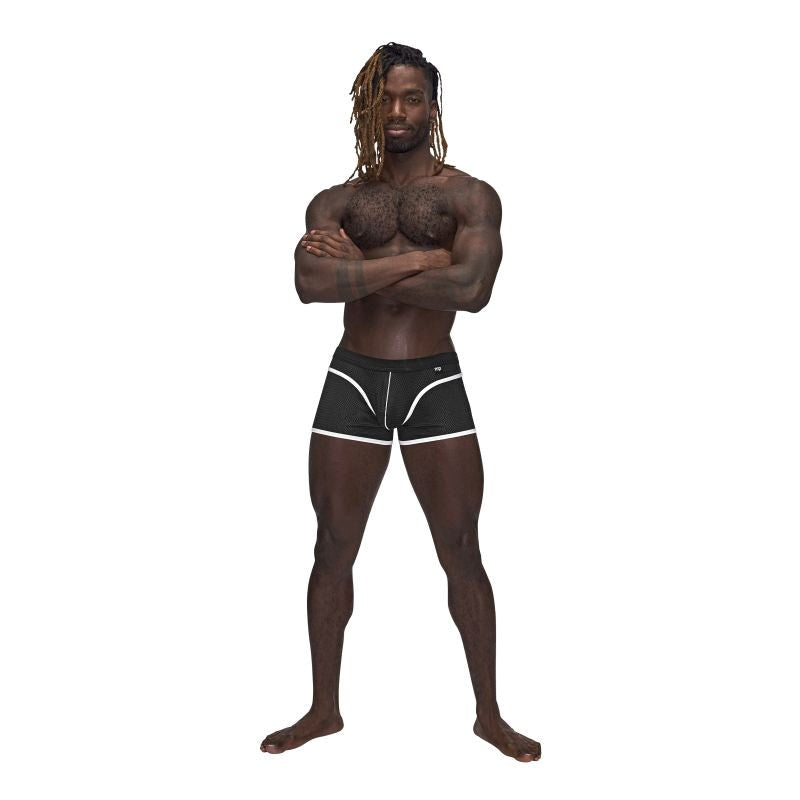 Male Power Sport Mesh Breathable Mens Mini Short Black - - Mens Briefs And Boxers
