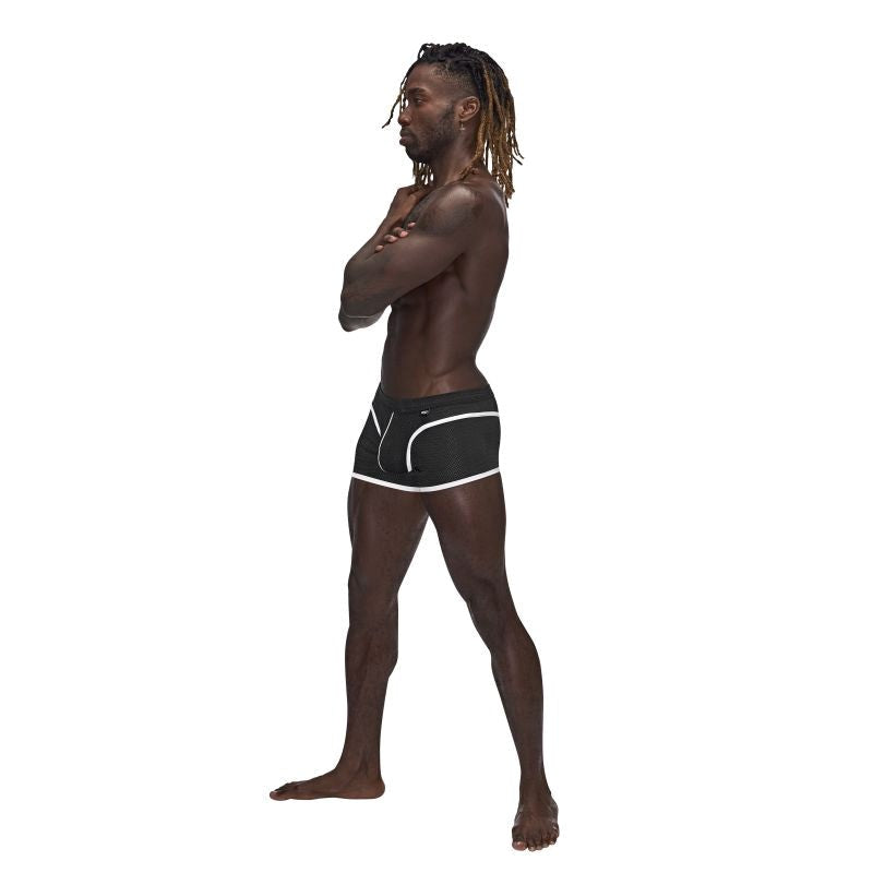 Male Power Sport Mesh Breathable Mens Mini Short Black - - Mens Briefs And Boxers