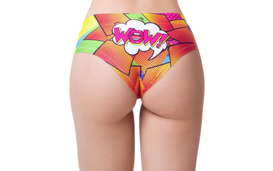 Mememe Lingerie Comic Fans Yellow Slip Womens Thong - - G-Strings, Panties and Shorts