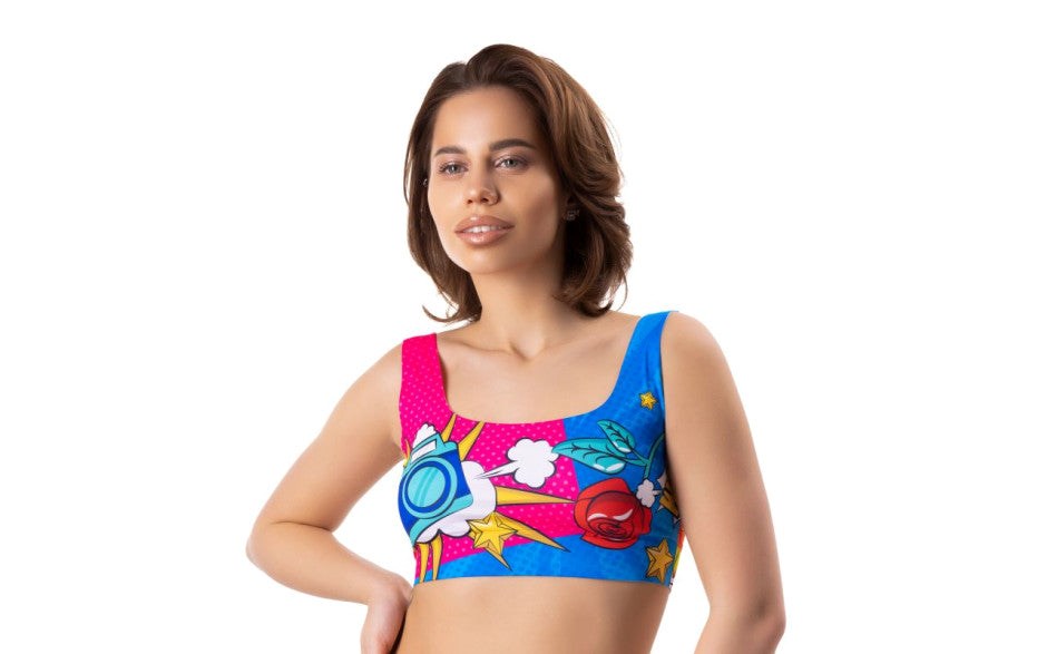 Mememe Lingerie Comics Curios Womens Crop Top - - Bras and Bra Sets
