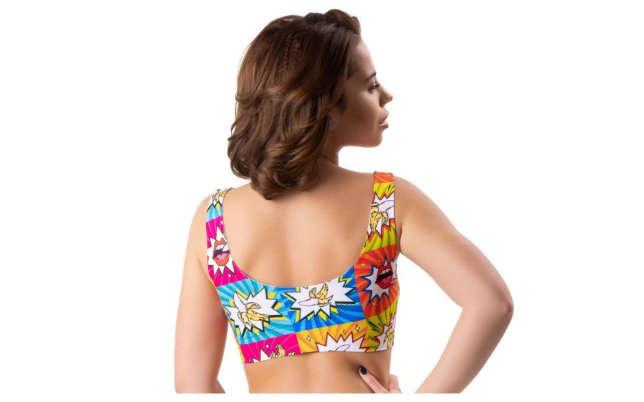 Mememe Lingerie Comics Curios Womens Crop Top - - Bras and Bra Sets