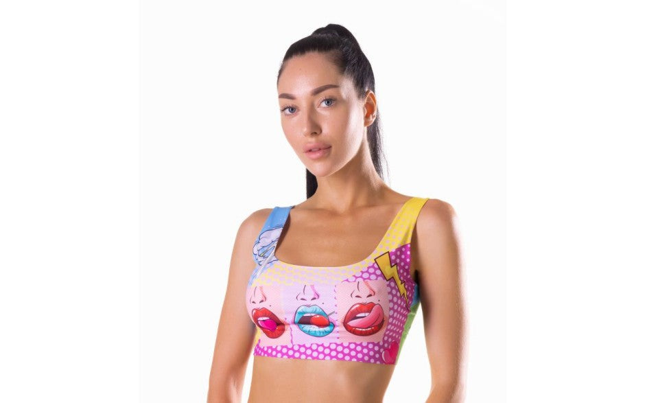 Mememe Lingerie Comics Hot Sexy Womens Crop Top - - Bras and Bra Sets