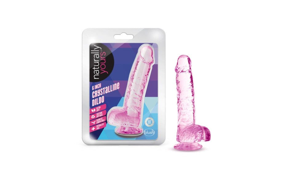 Naturally Yours 6 Inches Crystaline Suction Sup Realistic Dildo - - Realistic Dildos