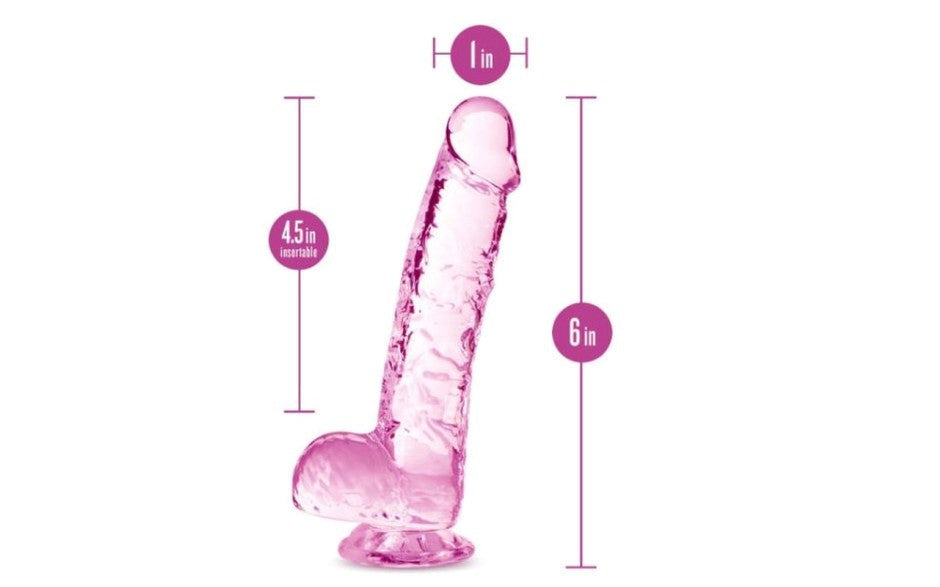 Naturally Yours 6 Inches Crystaline Suction Sup Realistic Dildo - - Realistic Dildos