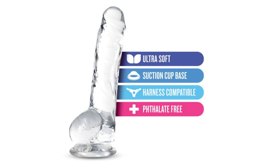 Naturally Yours 8 Inches Crystaline Realistic Dildo With Balls - - Realistic Dildos