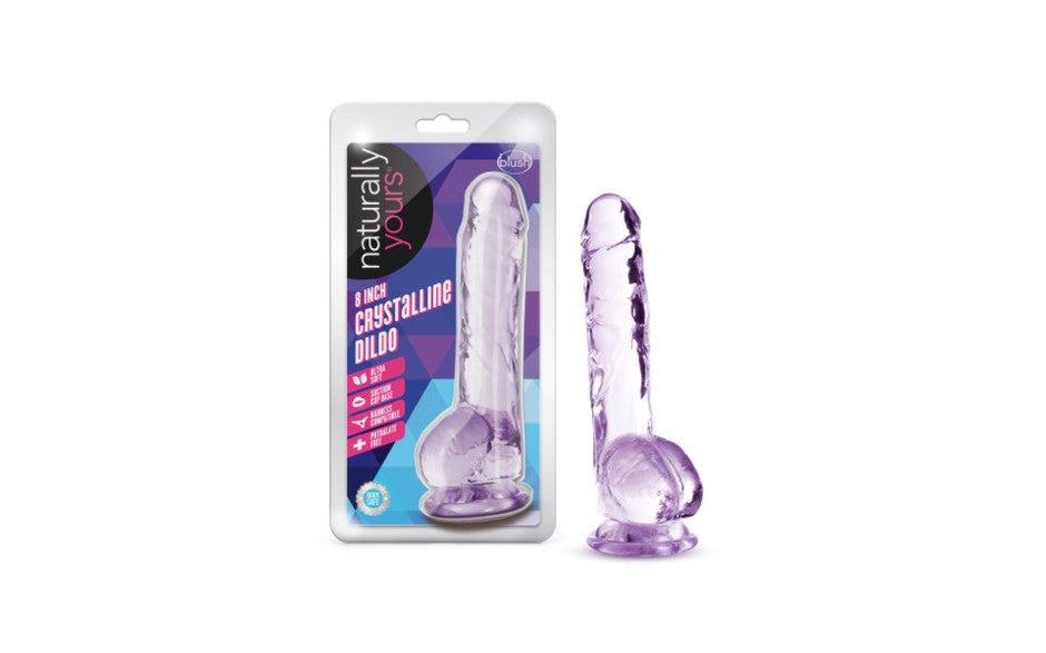 Naturally Yours 8 Inches Crystaline Realistic Dildo With Balls - - Realistic Dildos