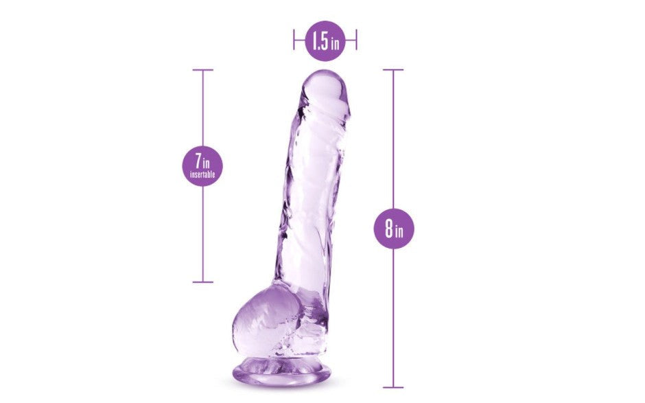 Naturally Yours 8 Inches Crystaline Realistic Dildo With Balls - - Realistic Dildos
