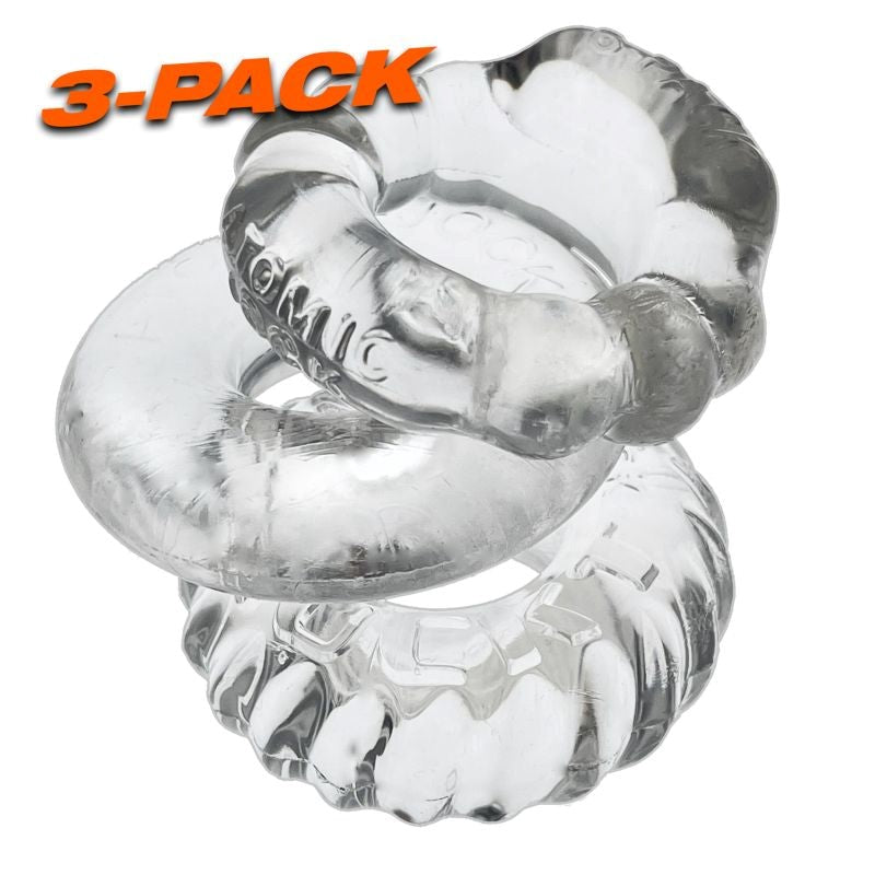 OxBalls Bonemaker 3 Piece Stretchy Mens Cock Ring Set - - Stretchy Cock Rings