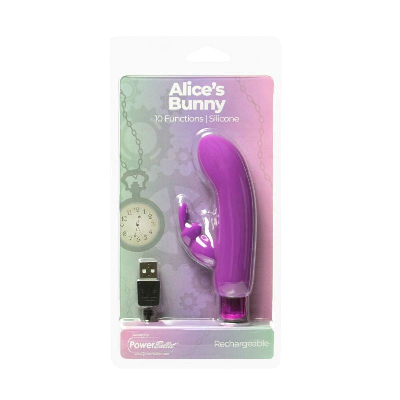 PowerBullet Alices Bunny Rechargeable Bullet Vibrator With Rabbit Sleeve - - Bullet Vibrators