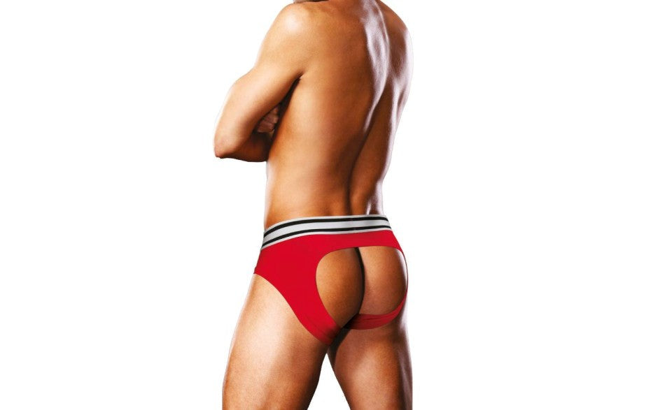 Prowler Open Back Sexy Mens Brief Red/White - - Mens Briefs And Boxers