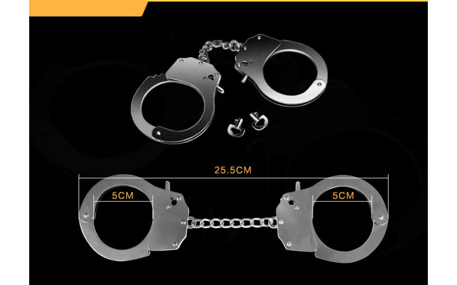 Lovetoy Fetish Pleasure Metal Hand Cuff Silver - - Cuffs And Restraints