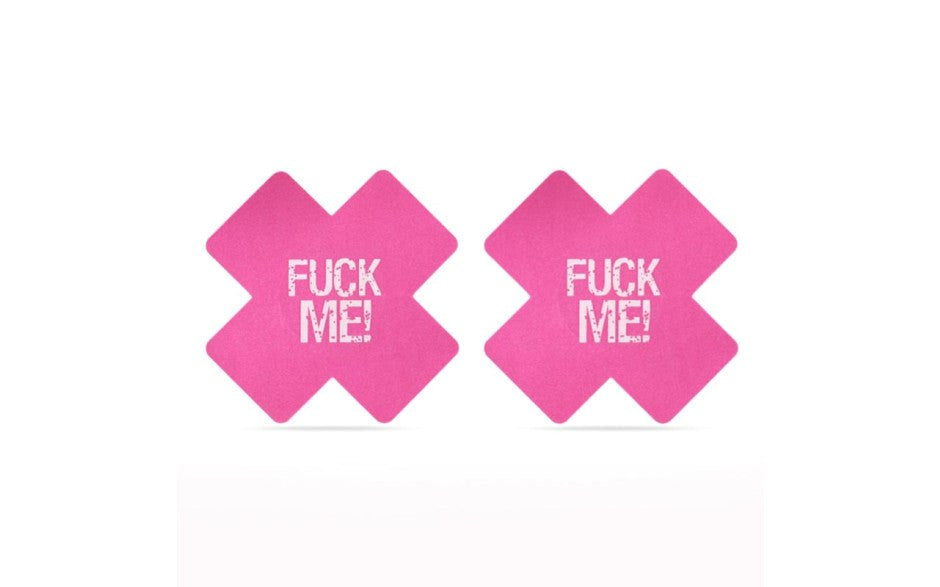 Lovetoy FUCK ME Cross Pattern Nipple Pasties Twin Pack - - Breast and Nipple Toys