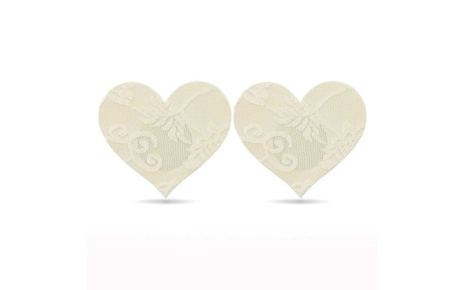 Lovetoy Lace Heart and Flower Womens Nipple Pasties Twin Pack - - Breast and Nipple Toys