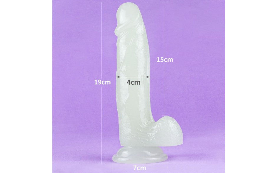 Lovetoy Lumino Play Flexible & Realistic Dildo With Balls 7.5 Inch Clear - - Realistic Dildos