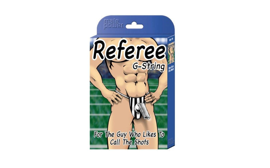Male Power Referee Novelty G String Mens Underwear Black - - Jocks and G-Strings