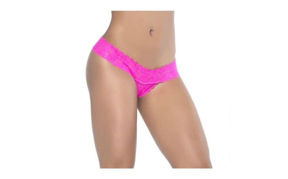Mapale Peekaboo Crotchless Sexy Womens Thong Pink - - G-Strings, Panties and Shorts
