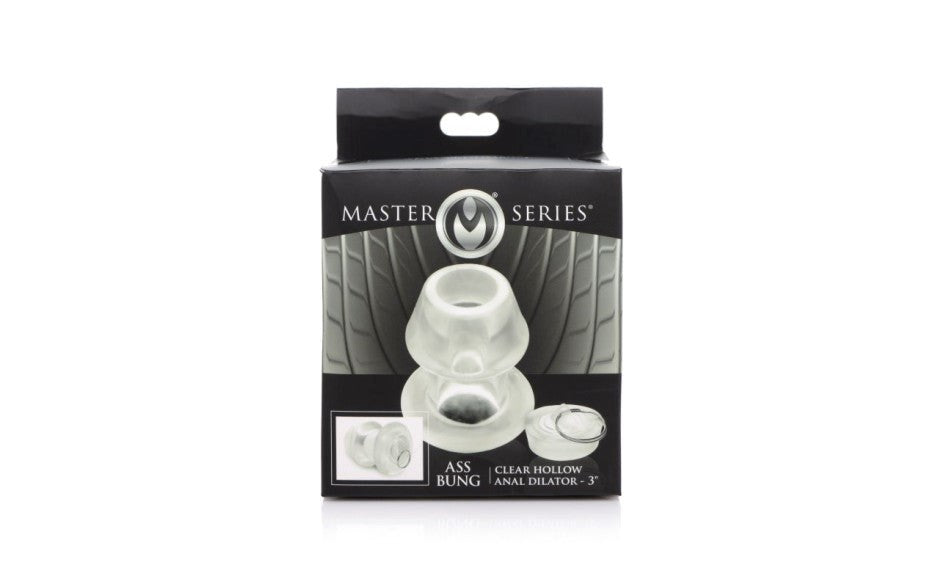 Master Series Ass Bung Clear Hollow Anal Dilator 3 Inch Medium - - Butt Plugs