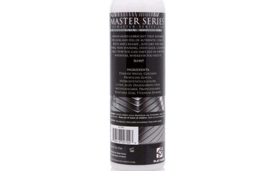 Master Series Jizz Unscented Water Based Lubricant 236ml - - Water Based Lubes