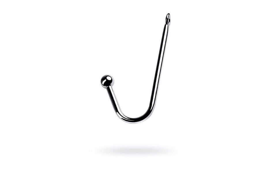 Metal Silver Metal Anal Hook With Bondage Ball - - Ball and Cock Toys