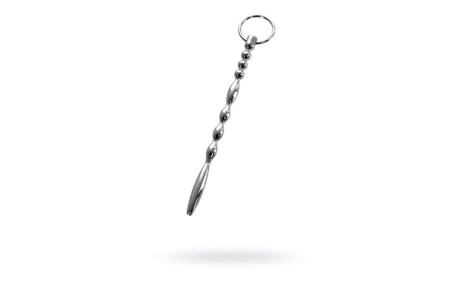 Metal Silver Metal Mens Urethral Plug With Penis Ring - - Urethral Sounds