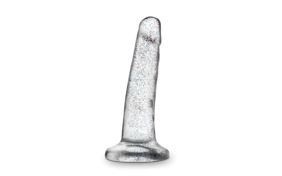 Naturally Yours Glitter Realistic Dong Clear 5.5 Inch - - Realistic Dildos