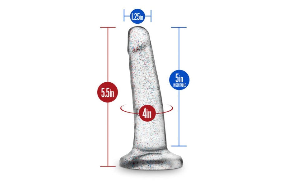 Naturally Yours Glitter Realistic Dong Clear 5.5 Inch - - Realistic Dildos