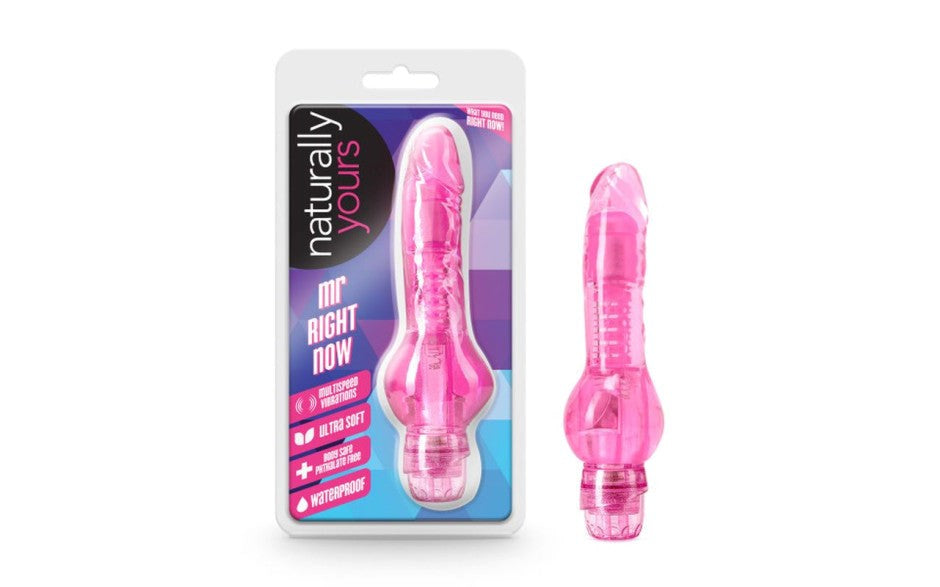 Naturally Yours Mr Right Now Vibrating Dildo Pink - - Vibrating Dildos
