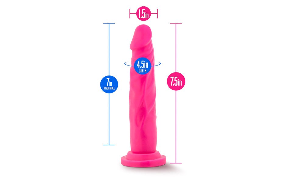 Neo Dual Density Realistic Looking Cock 7.5 Inch Neon Pink - - Realistic Dildos