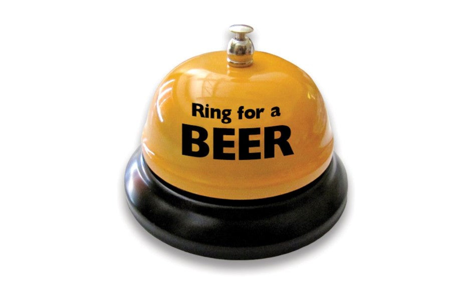 Novelty Ring for a Beer Flashy Yellow Table Bell - - Party Gifts and Novelties