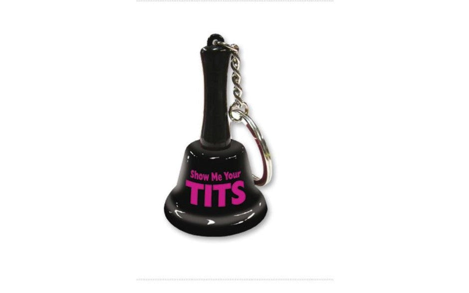 Novelty Show Me Your Tits Mini Bell Key Chain - - Party Gifts and Novelties