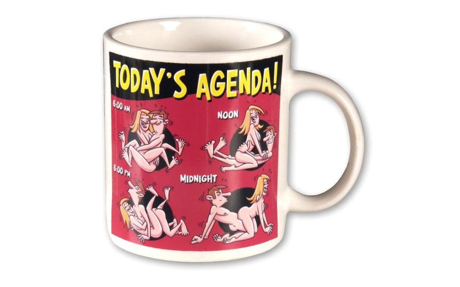 Novelty Todays Agenda Hilarious Coffee Mug - - Party Gifts and Novelties