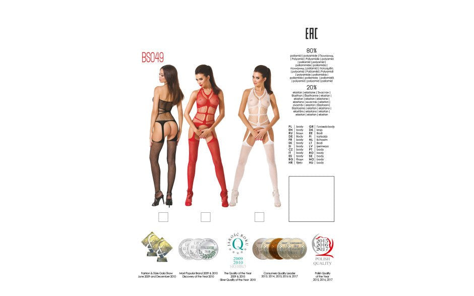 Passion Lingerie Womens Sexy Bodystocking BS049 One Size White - - Body Stockings