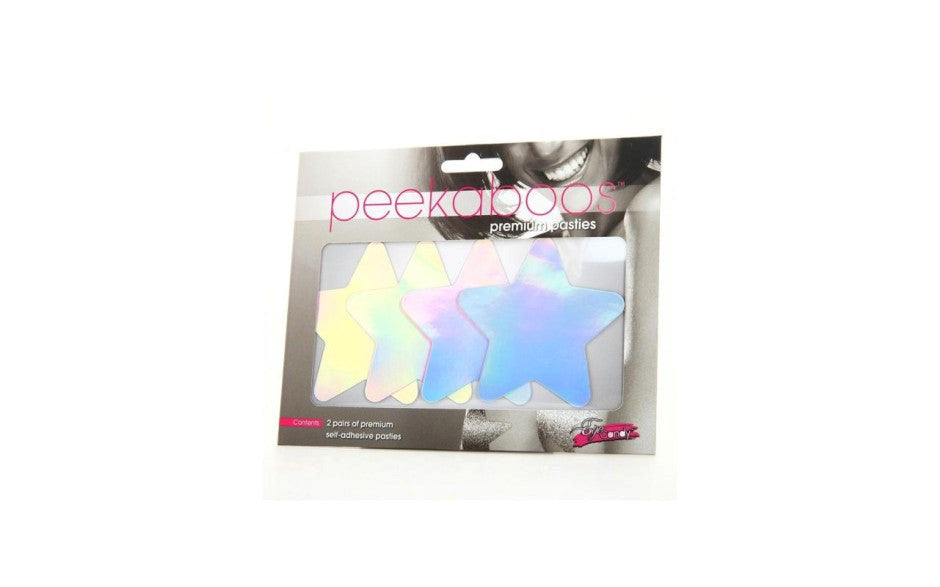 Peekaboo Iridescent Stars Sexy Nipple Pasties - - Fancy Dress Ups