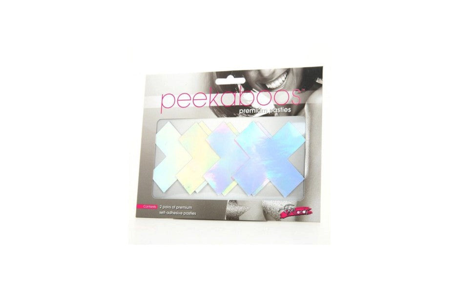 Peekaboo Iridescent X Nipple Pasties Holographic - - Fancy Dress Ups