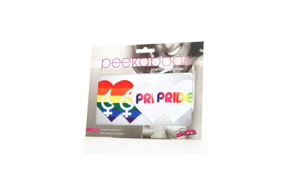 Peekaboo Pride Hearts Sleek & Sexy Nipple Pasties - - Fancy Dress Ups