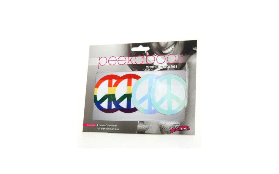 Peekaboo Pride Peace Sign Sleek & Fashionable Pasties - - Fancy Dress Ups