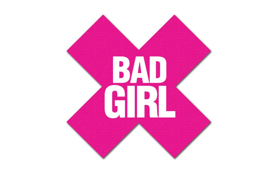 Peekaboo Self Adhesive Nipple Pasties Bad Girl Black & Pink - - Fancy Dress Ups