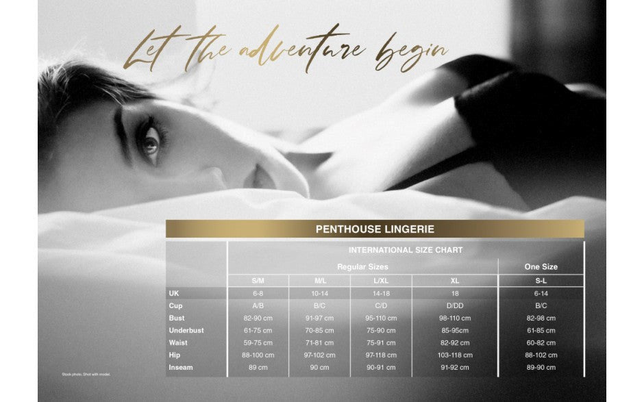 Penthouse Lingerie Eye of the Storm Laced Up Suspender Bodystocking - - Body Stockings