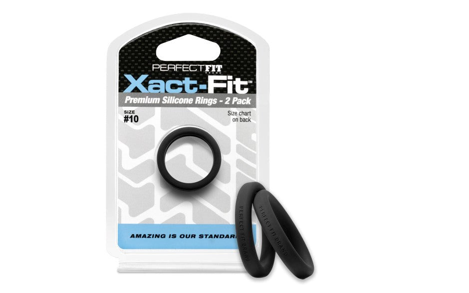 Perfect Fit Xact Fit #10 Stretchy Cock Rings 2 Pack 1 Inch - - Cock Ring Sets