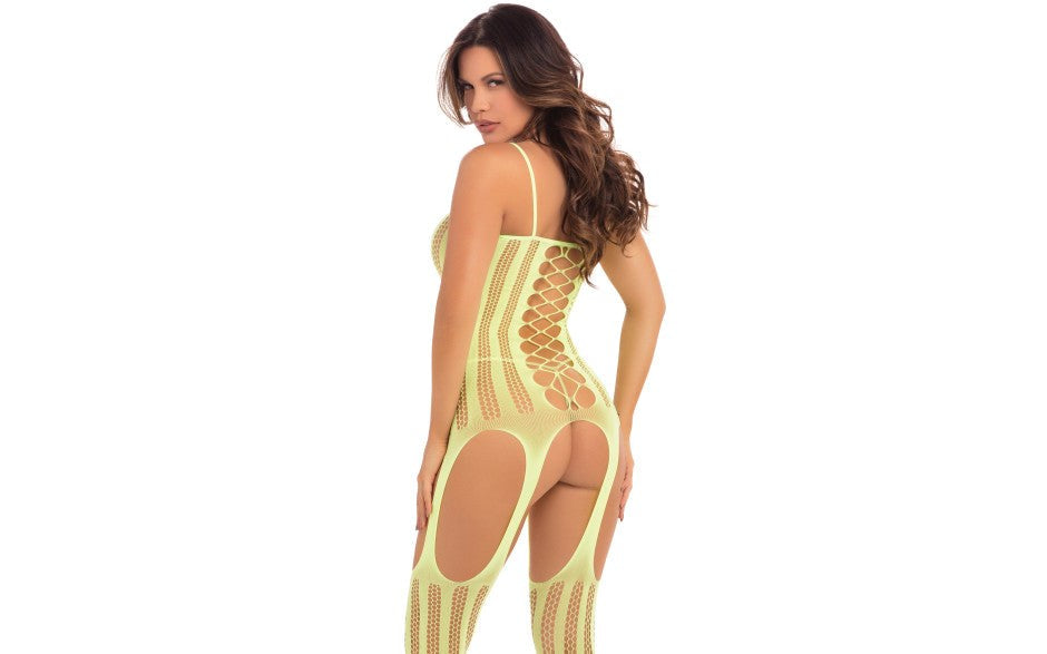 Pink Lipstick Fake News Womens Body Stocking One Size Yellow - - Body Stockings