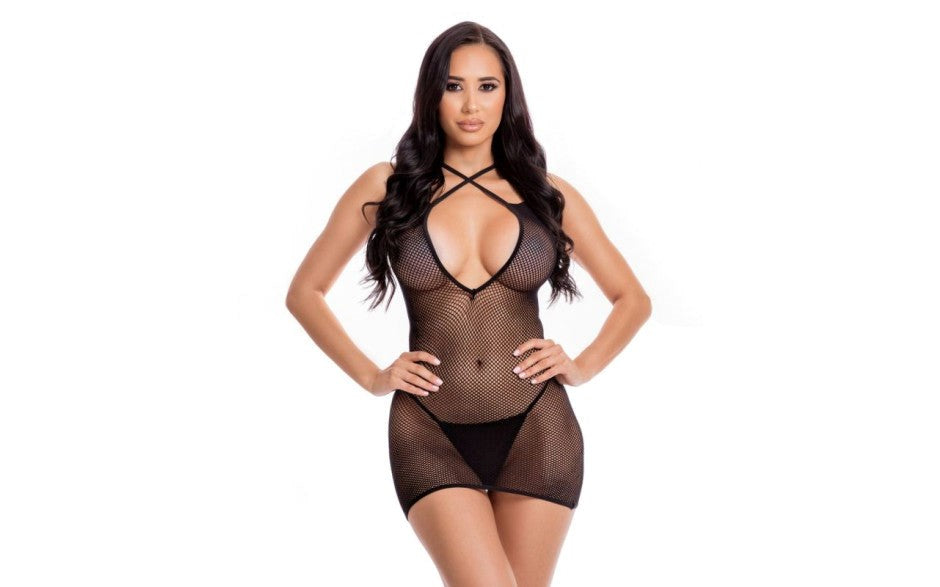 Pink Lipstick Spellbinding Womens Mini Dress One Size Black - - Skirts And Club Wear