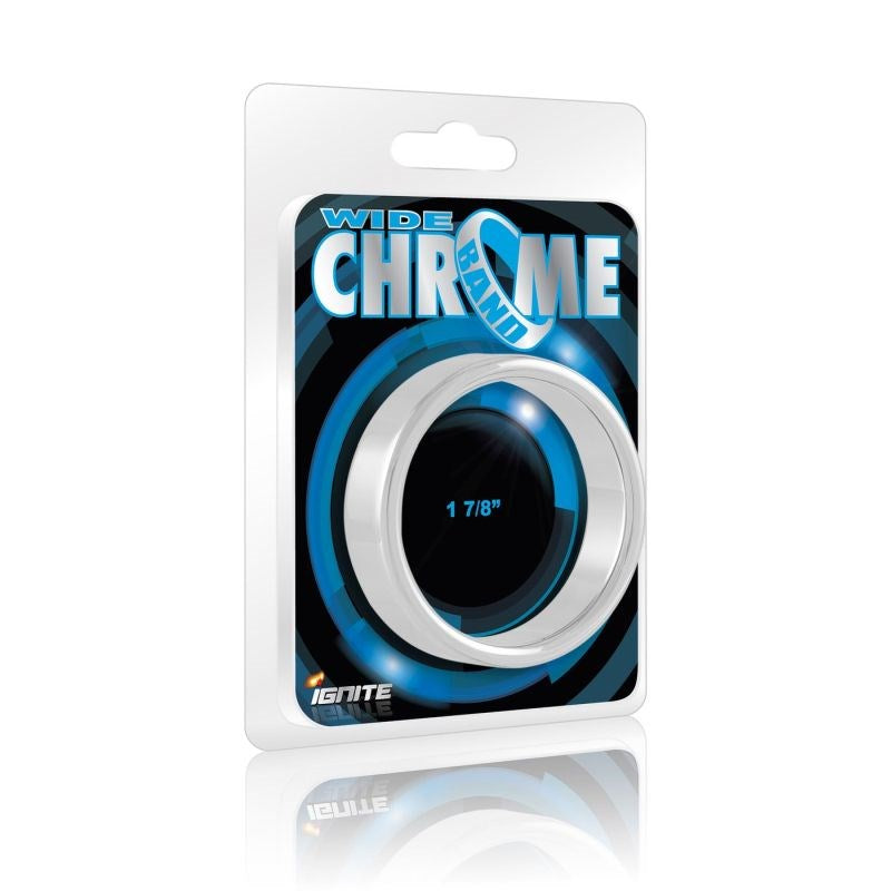 SI Novelties Wide Band Chrome Mens Metal Cock Rings - - Cock Rings