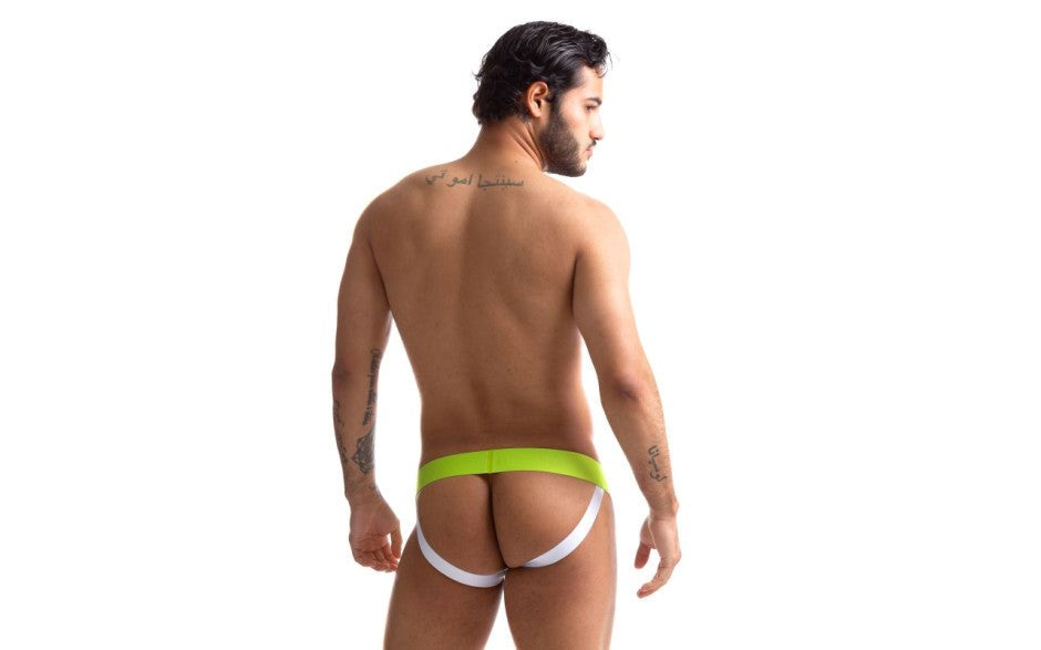 Sport Fucker Jersey Sexy Mens Jock Strap Green and White - - Jocks and G-Strings