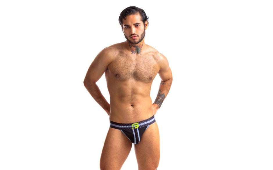 Sport Fucker Jersey Mens Jock Strap Black - - Jocks and G-Strings