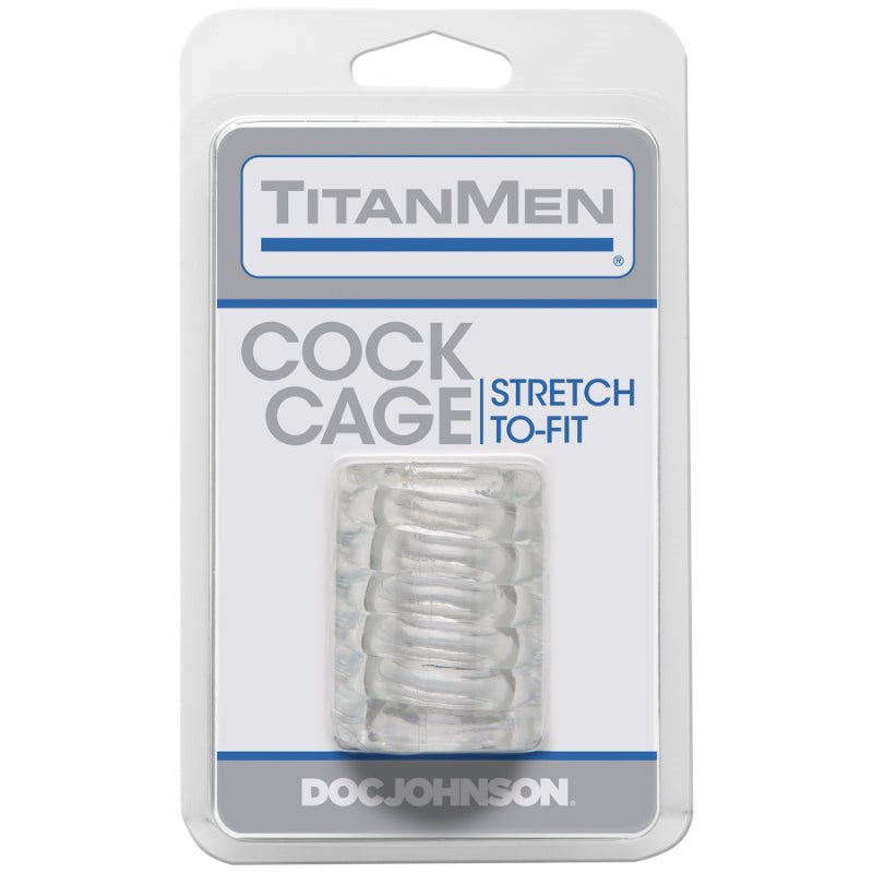 Titanmen Ribbed Textured Stretchy Male Cock Cage - - Male Chastity