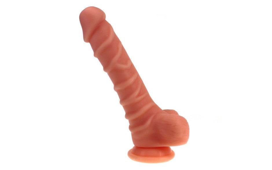 X-Men 22 cm Ridged Shaft Realistic Dildo With Balls - - Realistic Dildos