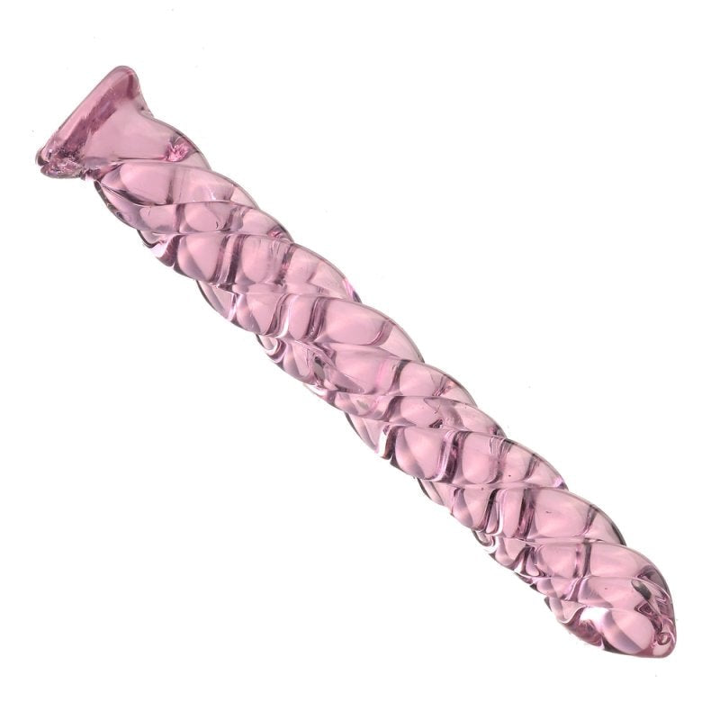 BDStyle Threaded Pink Glass Mens Urethral Plug - - Urethral Sounds